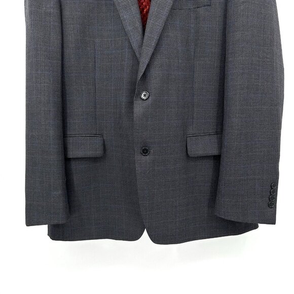 JOS A BANK jacket blazer sport coat traditional fit check 100% wool two btn 42L - Picture 5 of 9